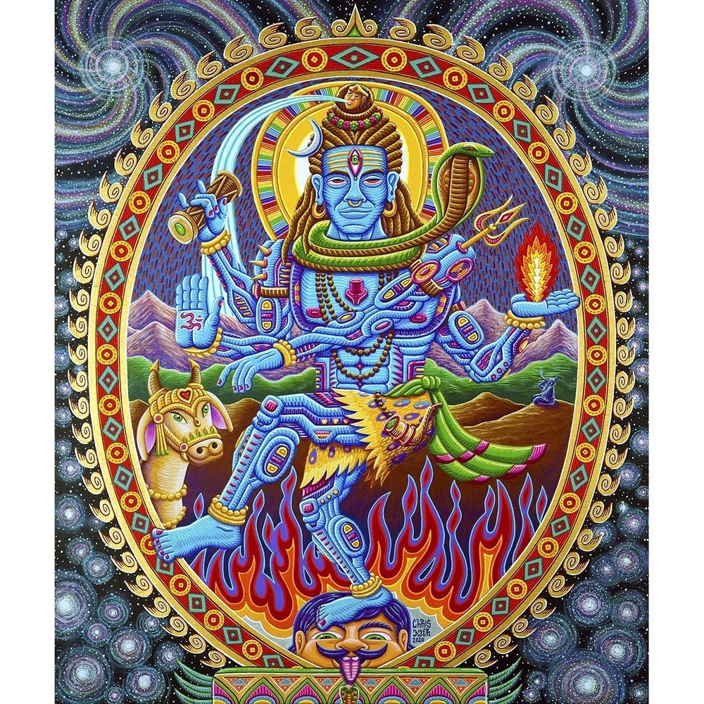 Natajaria Shiva Heady Art Print Tapestry 58x67" by Sunshine Joy